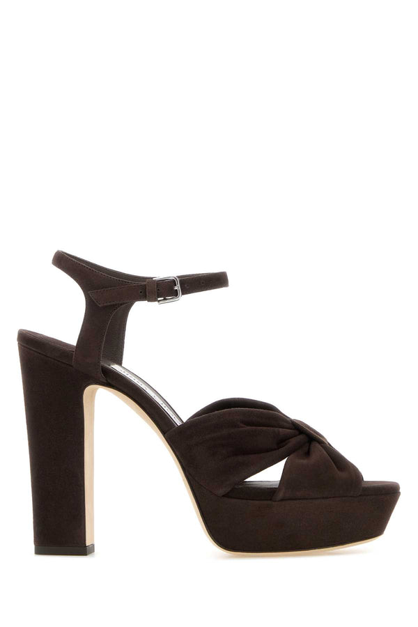 Jimmy Choo Exterior: 100% Suede heel sandal in brown