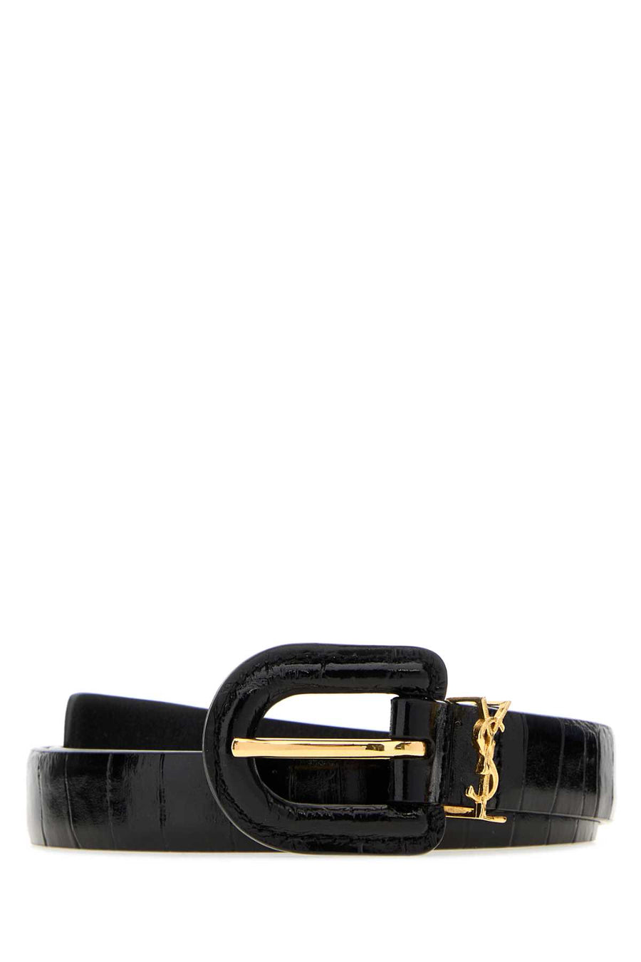Saint Laurent Cintura Exterior: 100% Calf belt in black