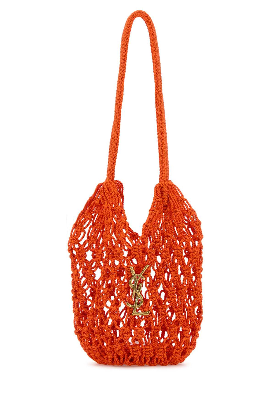 Saint Laurent Hobo 100% Fabric; Finishing: Antiqued golden metal bucket bag in orange