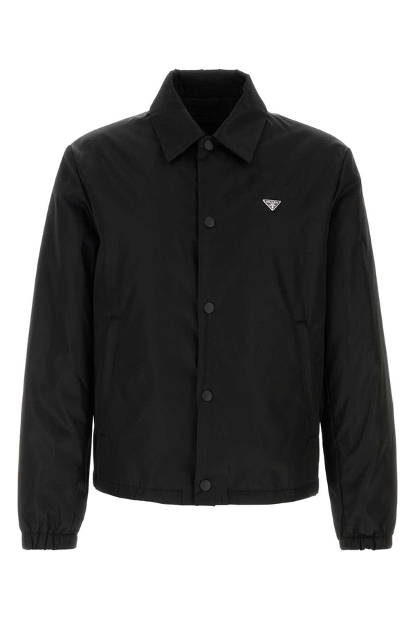 Prada Exterior: 100% Recycled nylon; Lining: 100% Recycled nylon jacket in black