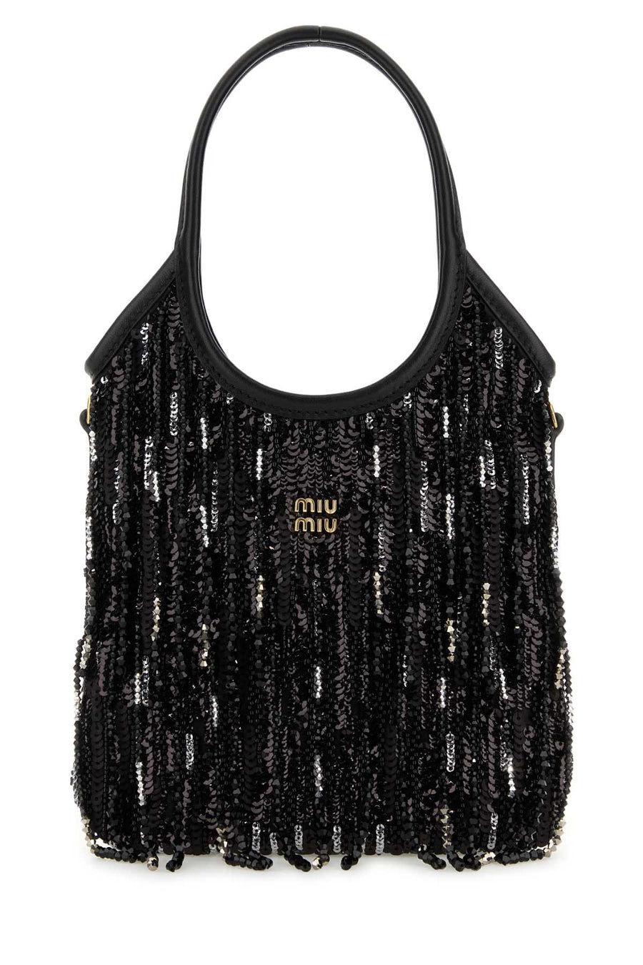 Miu Miu Exterior: 100% Fabric shoulder bag in black