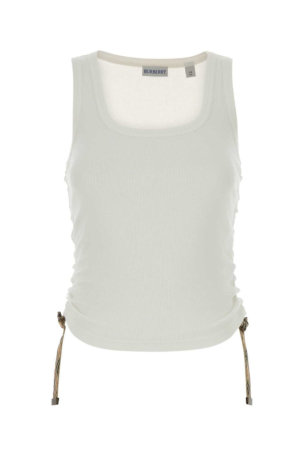 Burberry 98% Cotton tank top in white