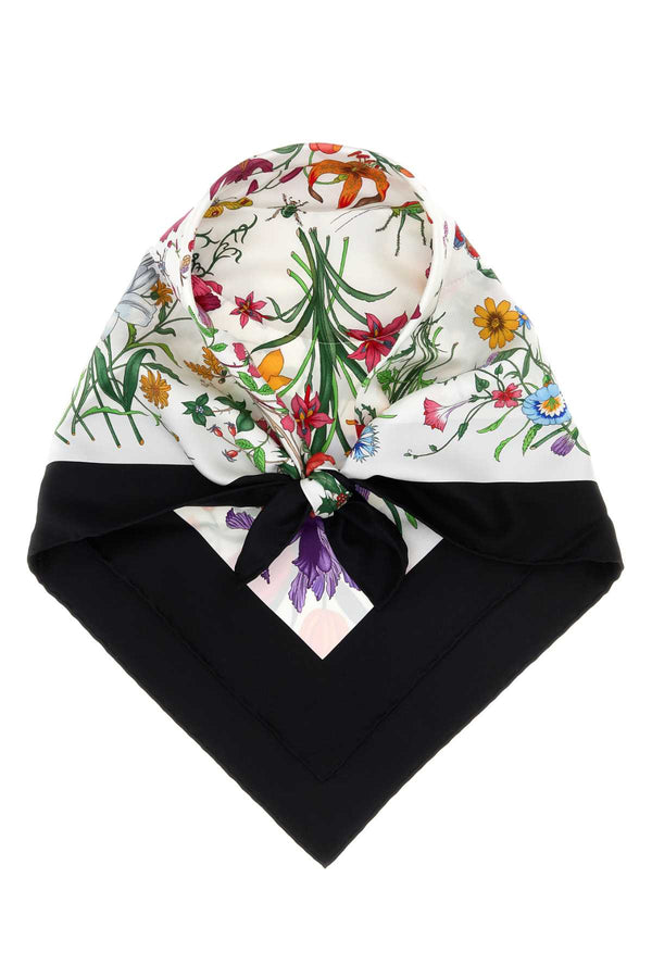 Gucci Miss 100% Silk scarf in white