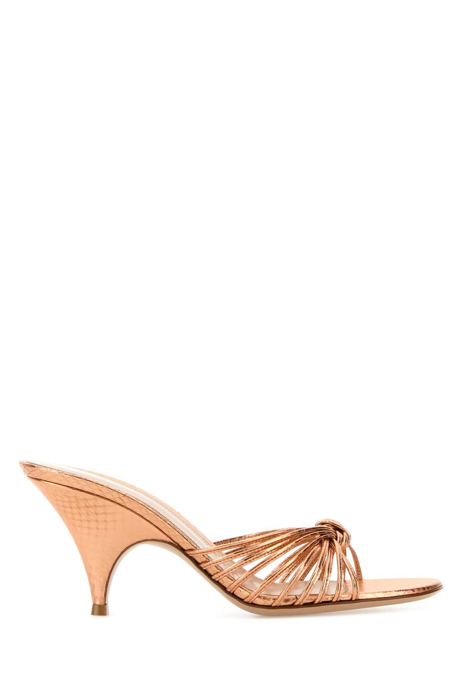 Gianvito Rossi Tacco Leather mule in rose gold