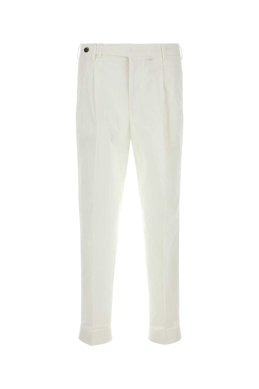 Pt Torino 98% Cotton trousers in white