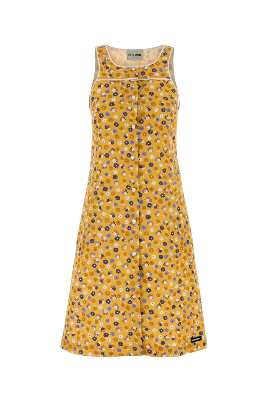 Miu Miu 100% Cotton exterior dress in yellow