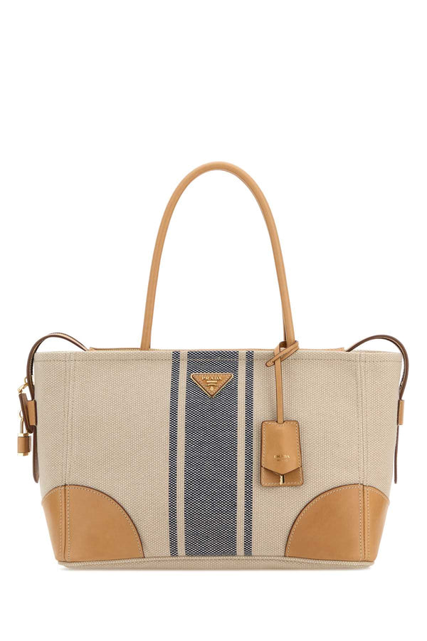 Prada Canvas exterior tote bag in beige