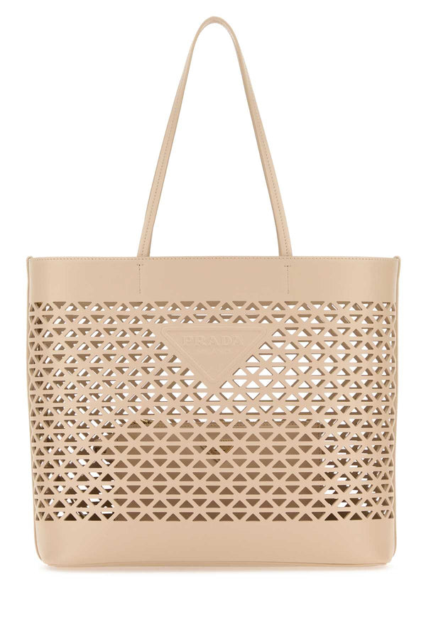 Prada 100% Leather shoulder bag in beige
