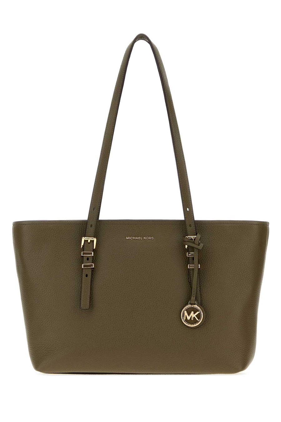 Michael By Michael Kors Tote Exterior: 100% Leather; Lining: 100% Fabric; Finishing: Golden metal shoulder bag in green