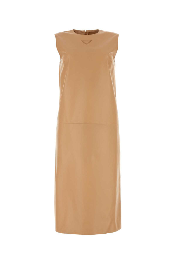 Prada Exterior: 100% Nappa Leather; Lining: 93% Cupro dress in beige