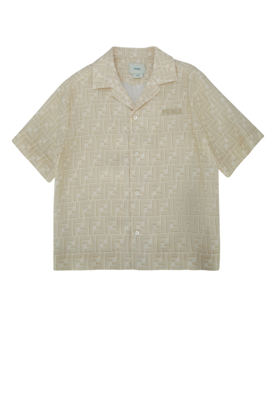 Fendi Kids Shadow 100% Linen (main) shirt in beige