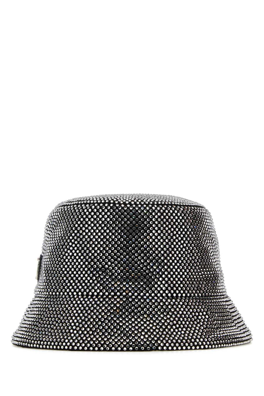 Prada BEAUTY Exterior: 72% Viscose 28% Silk; Lining: 100% Cotton bucket hat in silver