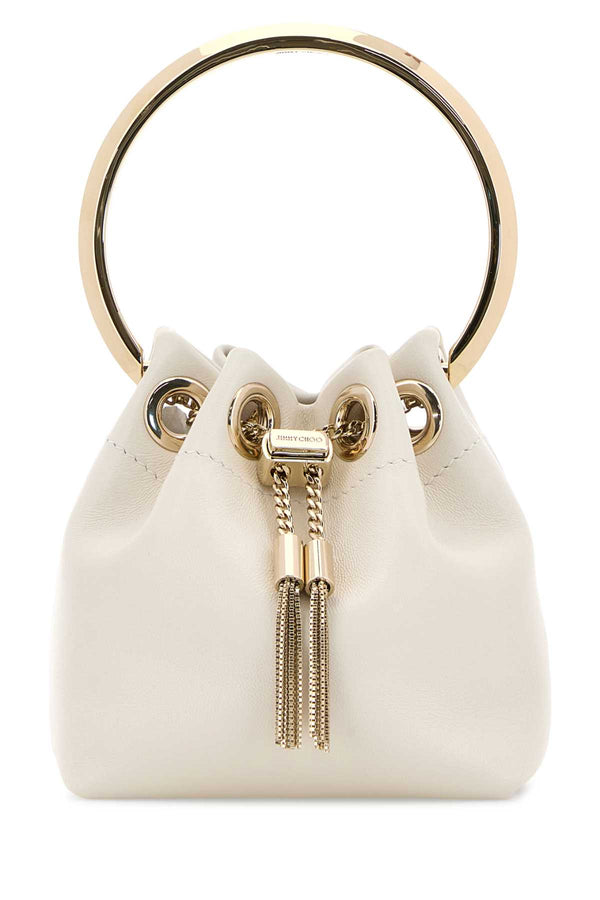 Jimmy Choo Latte Exterior: 100% Lamb bucket bag in beige