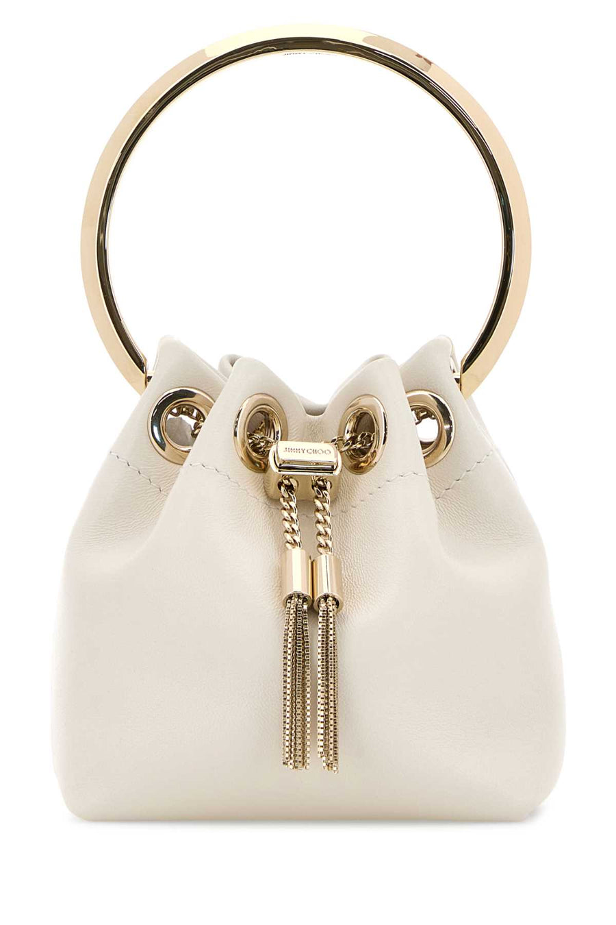Jimmy Choo Latte Exterior: 100% Lamb bucket bag in beige