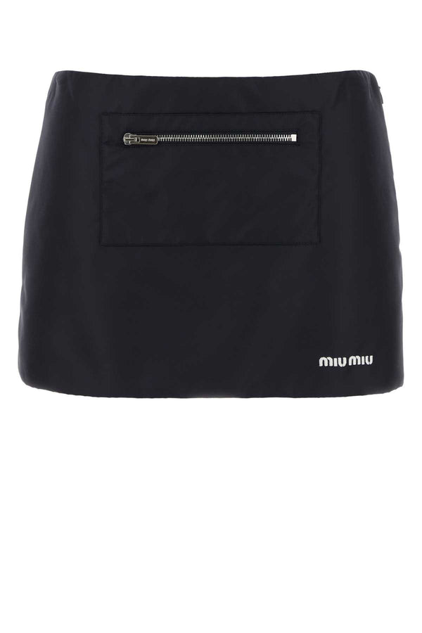 Miu Miu Exterior: 100% Recycled nylon; Lining: 80% Polyester 20% Recycled polyester skirt in blue