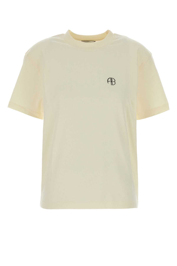 Anine Bing Soft 100% Cotton t-shirt in cream