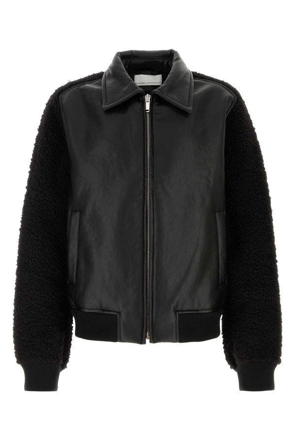 Random Identities Faux Exterior: 100% Polyurethane; Sleeves: Faux Shearling jacket in black