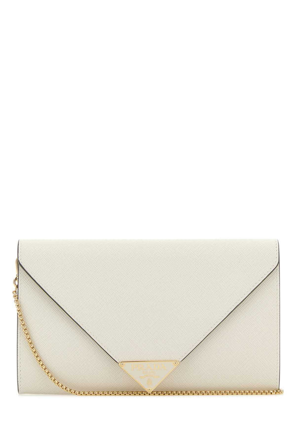 Prada Exterior: 100% Leather crossbody bag in beige