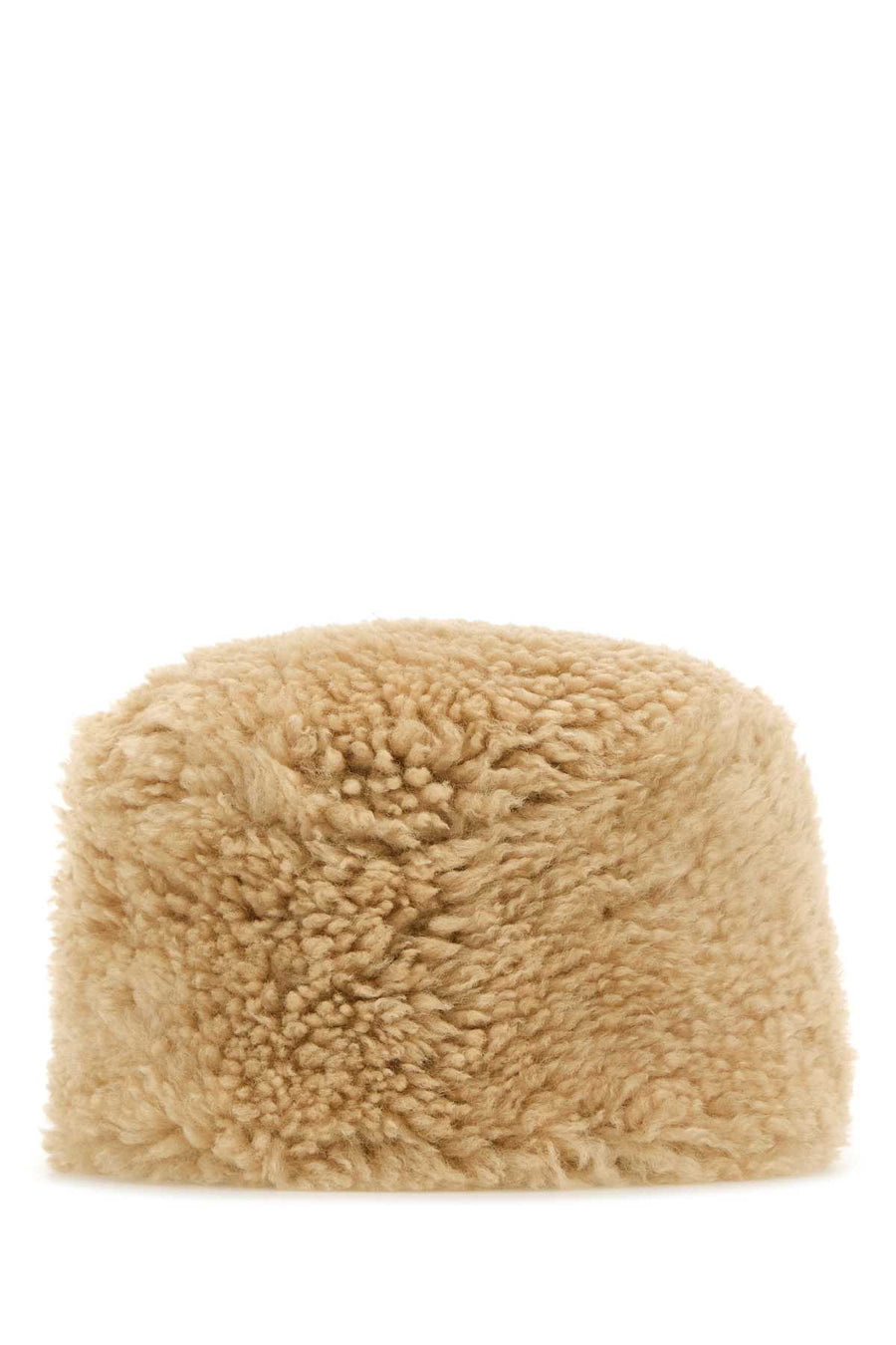 Toteme Pillbox Exterior: 100% Shearling; Lining: 100% Lamb Shearling winter hat in beige