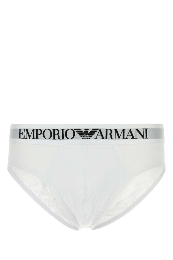 Emporio Armani 95% Cotton brief in white