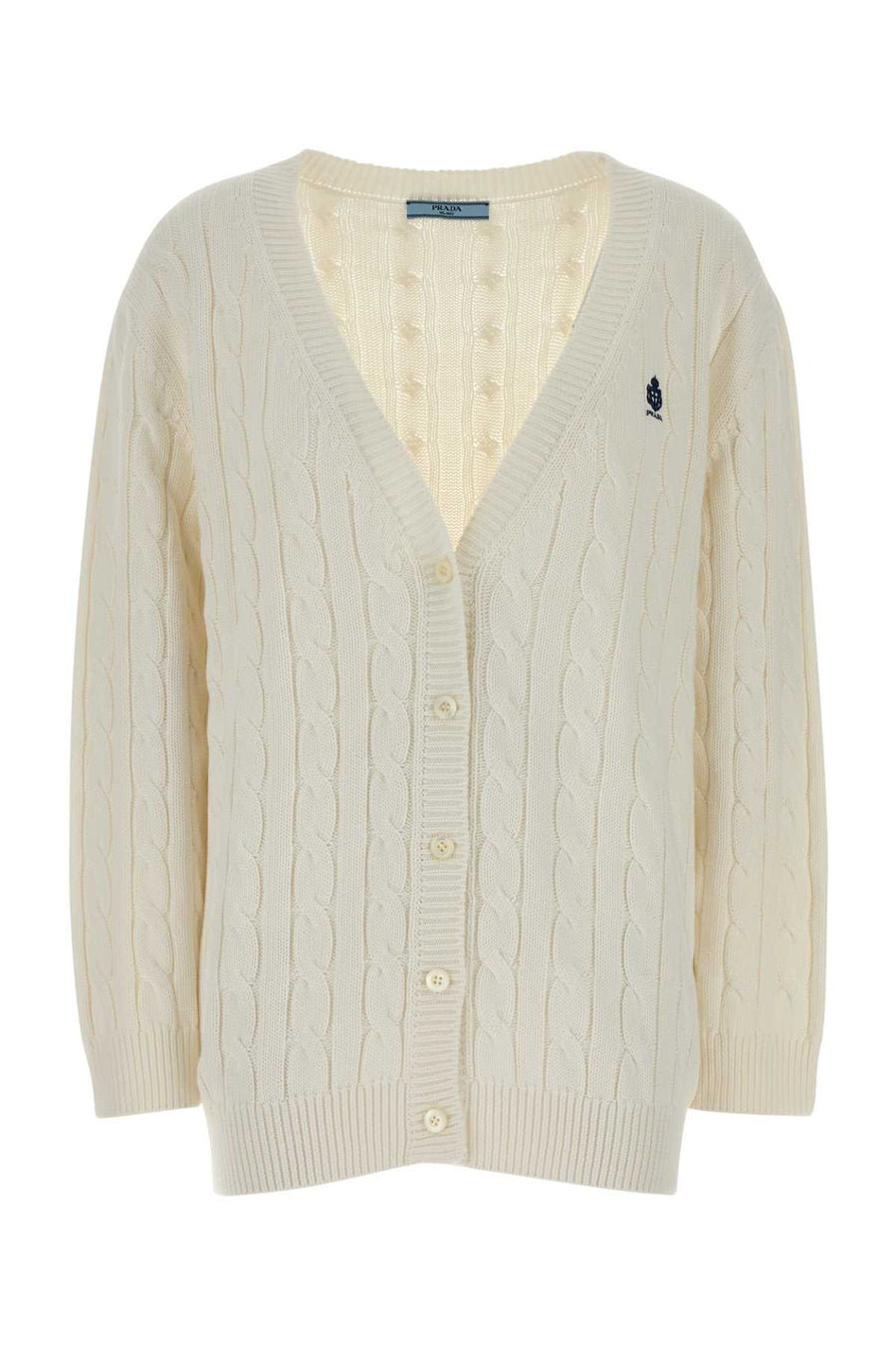 Prada 100% Cotton cardigan in white