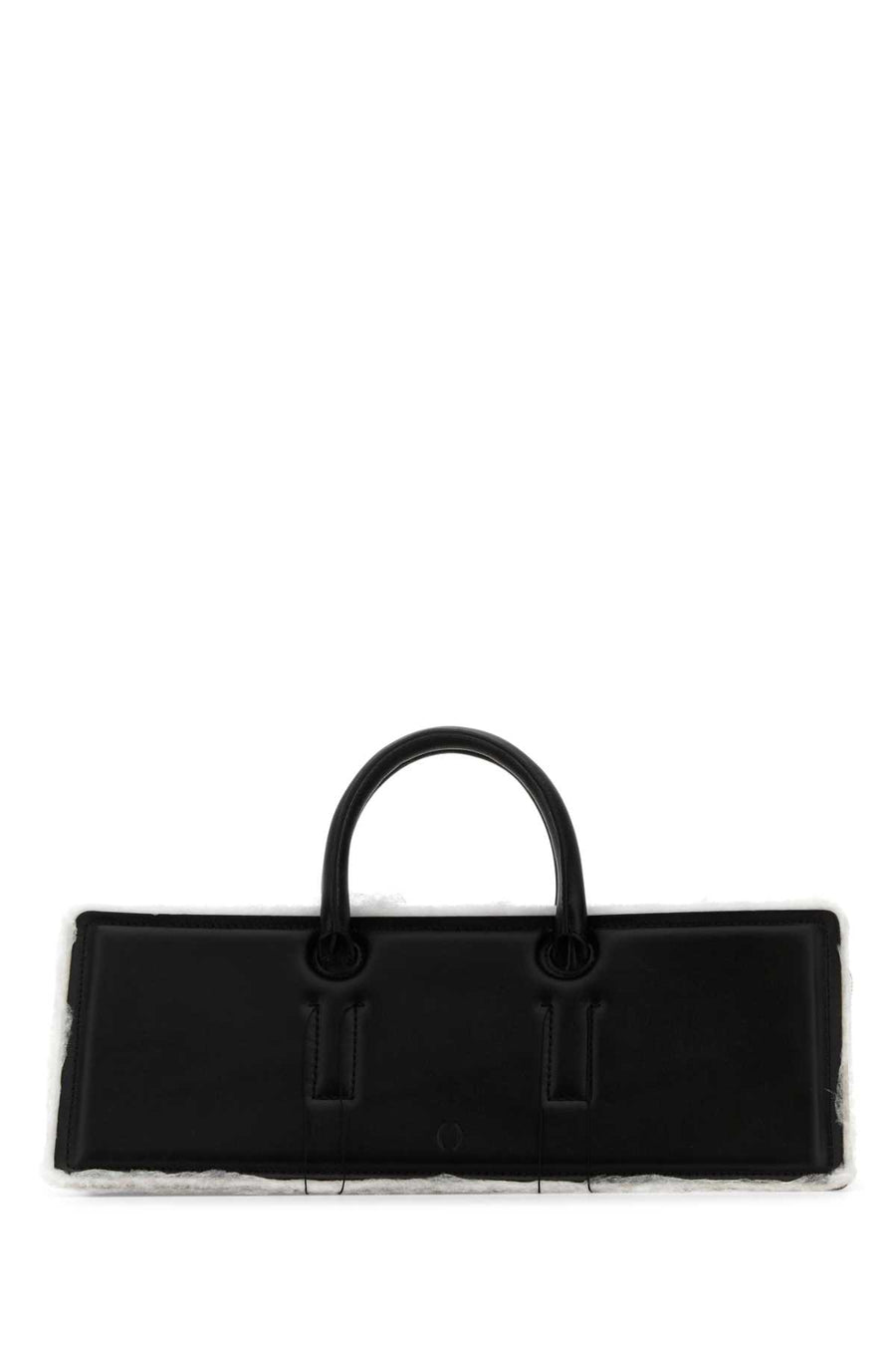 Dentro Exterior: 100% Leather top handle bag in black