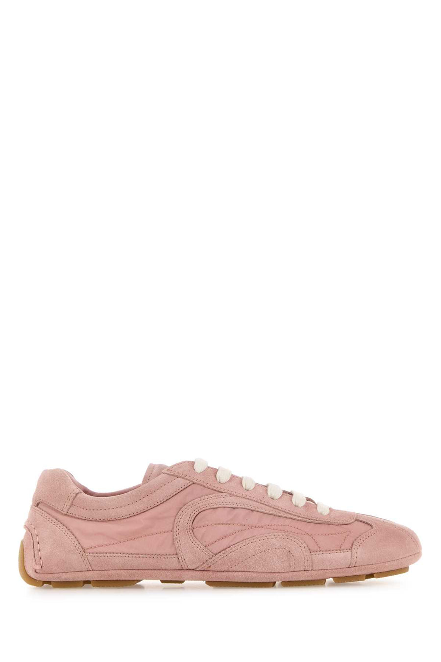 Prada Exterior: 100% Suede with Re-Nylon sneaker in pink