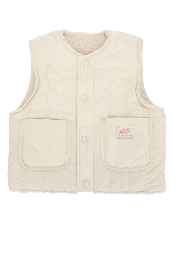 Bonpoint Maya 100% Recycled Polyamide vest in beige