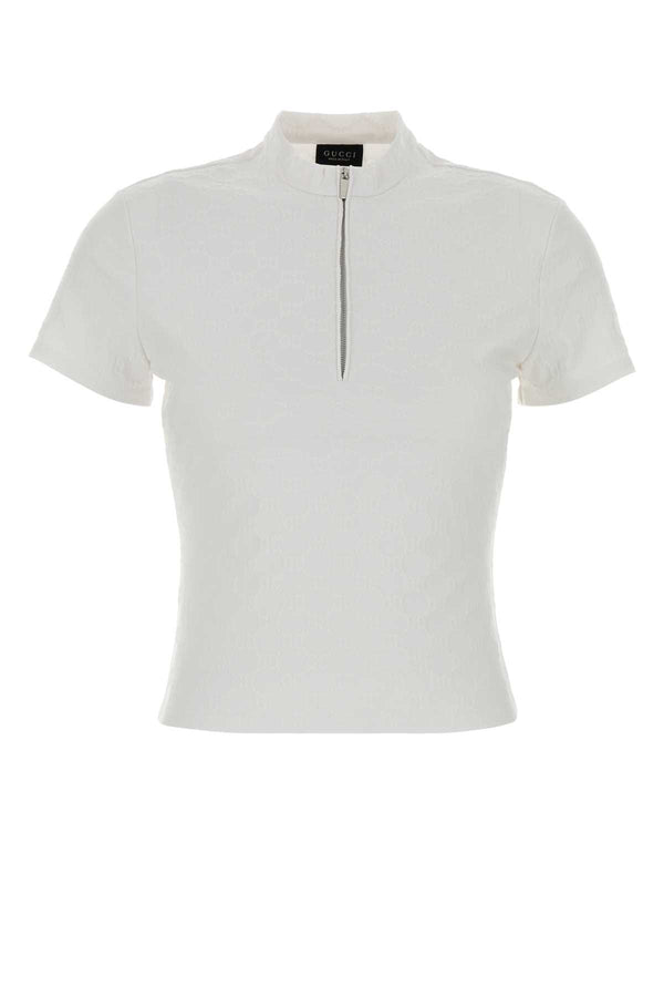 Gucci Tops 87% Nylon blouse in white