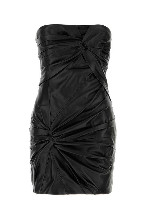 The Attico Pelle Exterior: 100% Lamb Leather; Lining: 100% Viscose dress in black