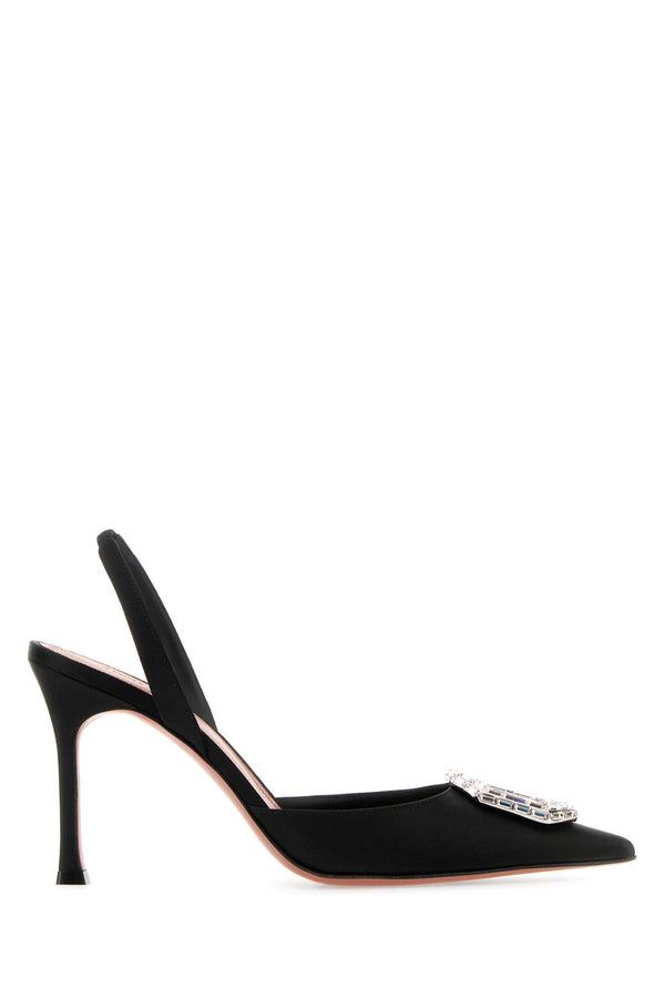 Amina Muaddi Exterior: 100% Fabric heel in black
