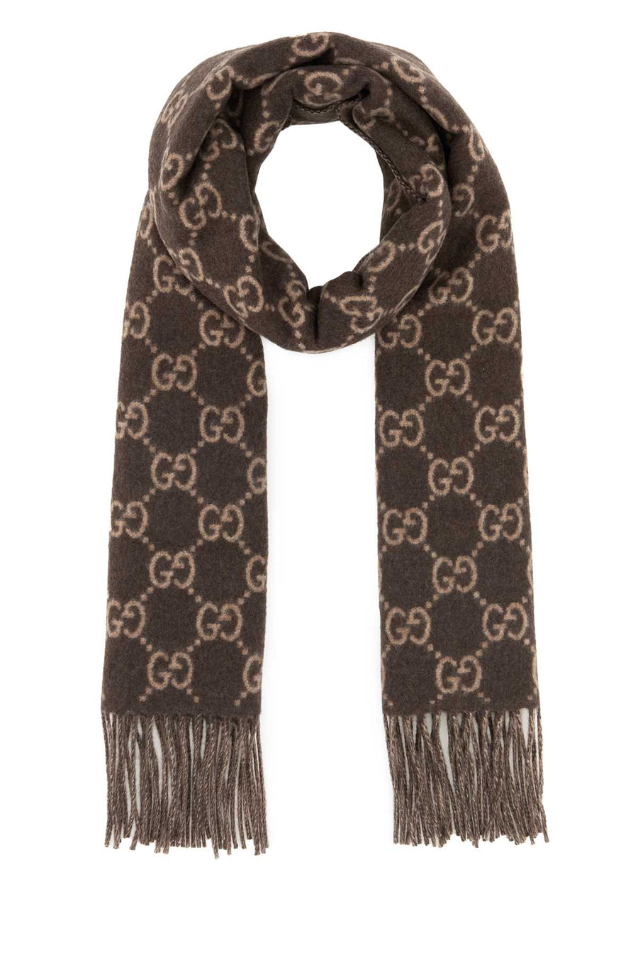 Gucci Canvy Cashmere fabric scarf in brown