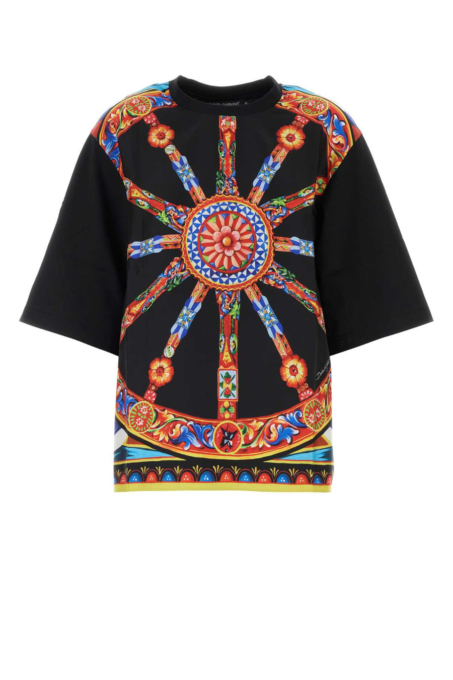 Dolce & Gabbana Foulard Exterior 1: 55% Cotton 45% Silk; Exterior 2: 100% Cotton t-shirt in black