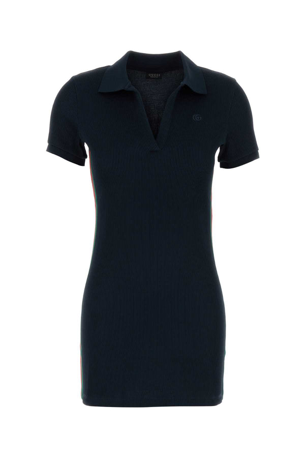 Gucci 51% Polyester 49% Cotton polo dress in navy