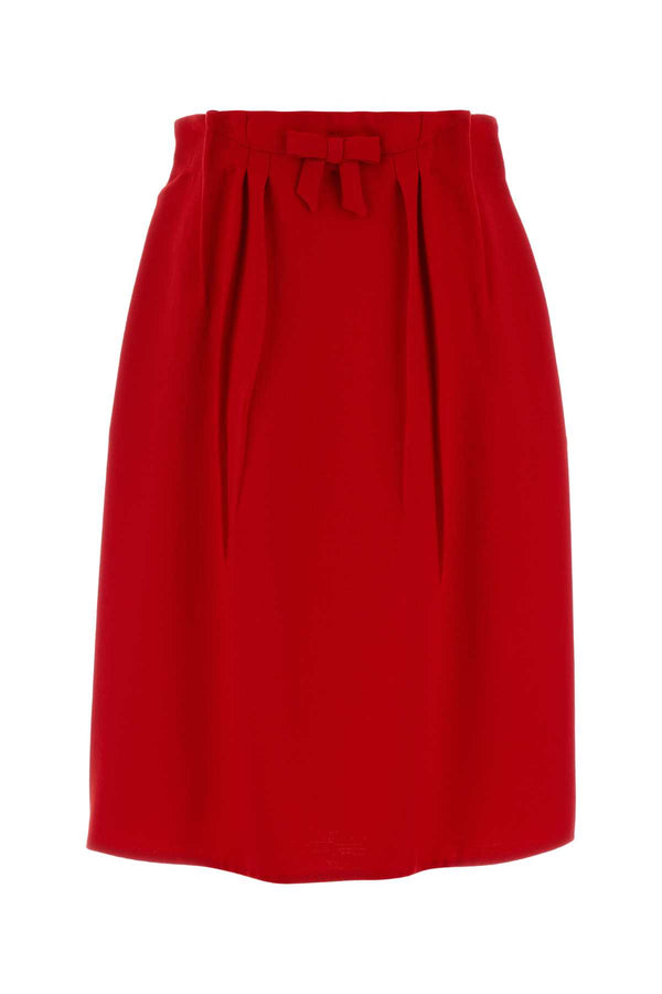 Prada 100% Virgin Wool skirt in red