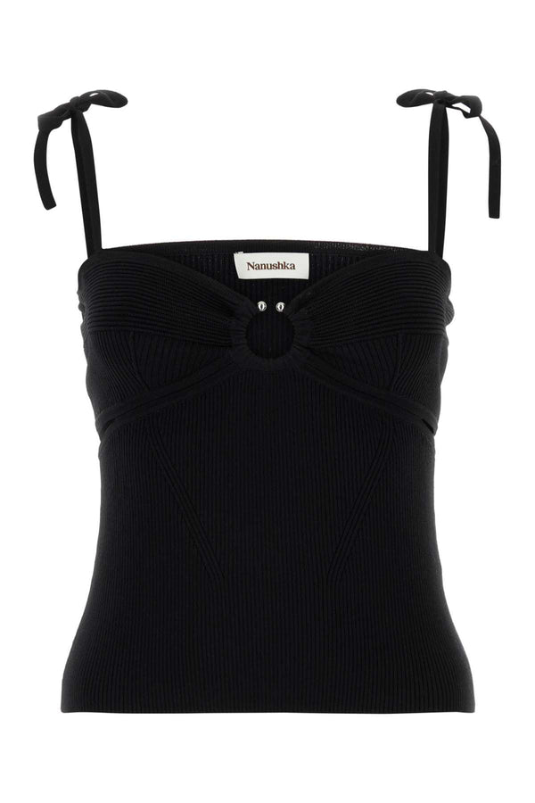 Nanushka 52% Viscose tank top in black