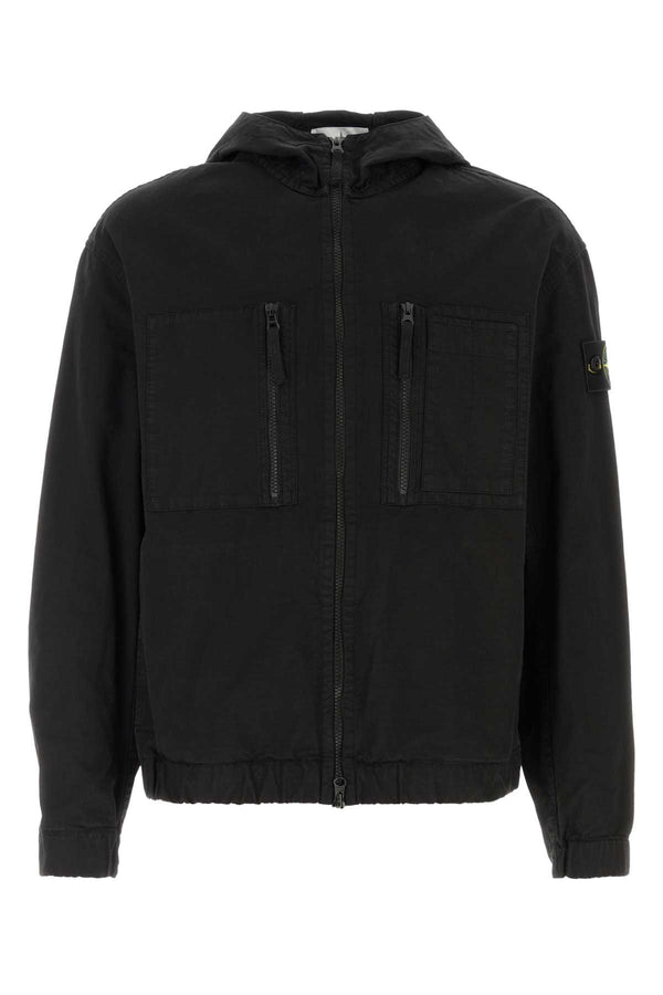 Black Cotton Bomber Jacket Exterior: Camicie
