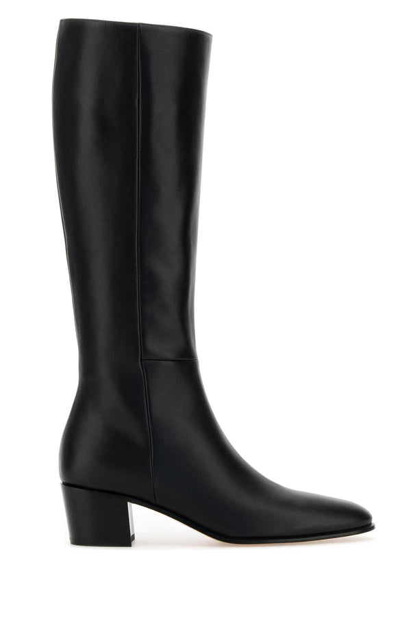 Gianvito Rossi Nero Exterior: 100% Calf; Interior: 100% Leather; Sole: Leather and Rubber knee-high boot in black