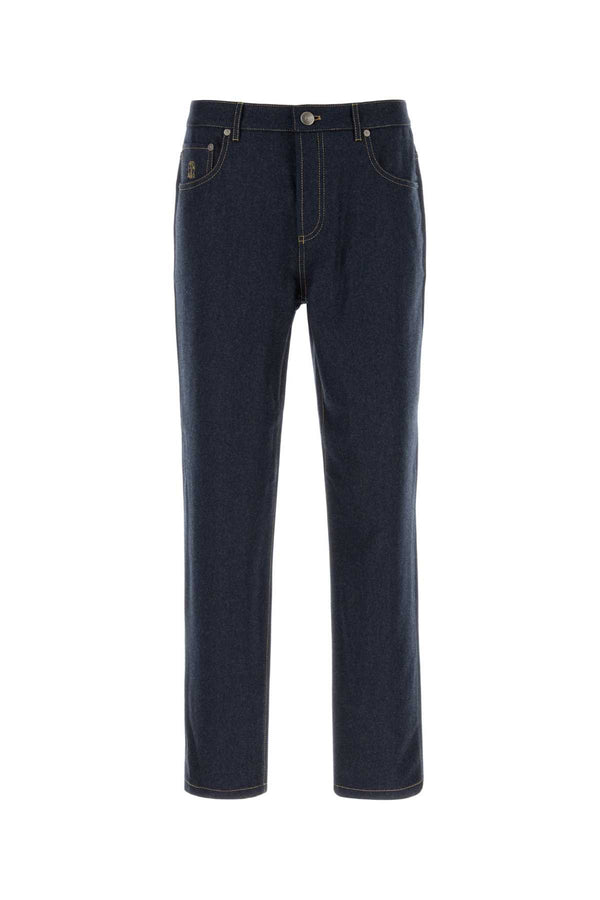 Brunello Cucinelli 100% Virgin wool trousers in navy