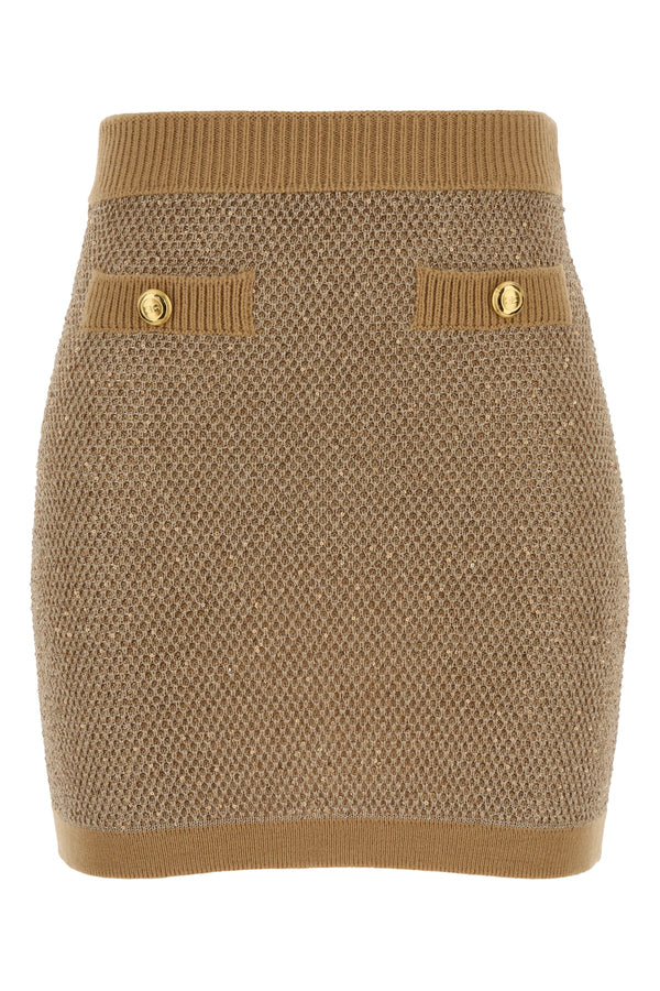 Elisabetta Franchi Gonna Acrylic knit skirt in beige