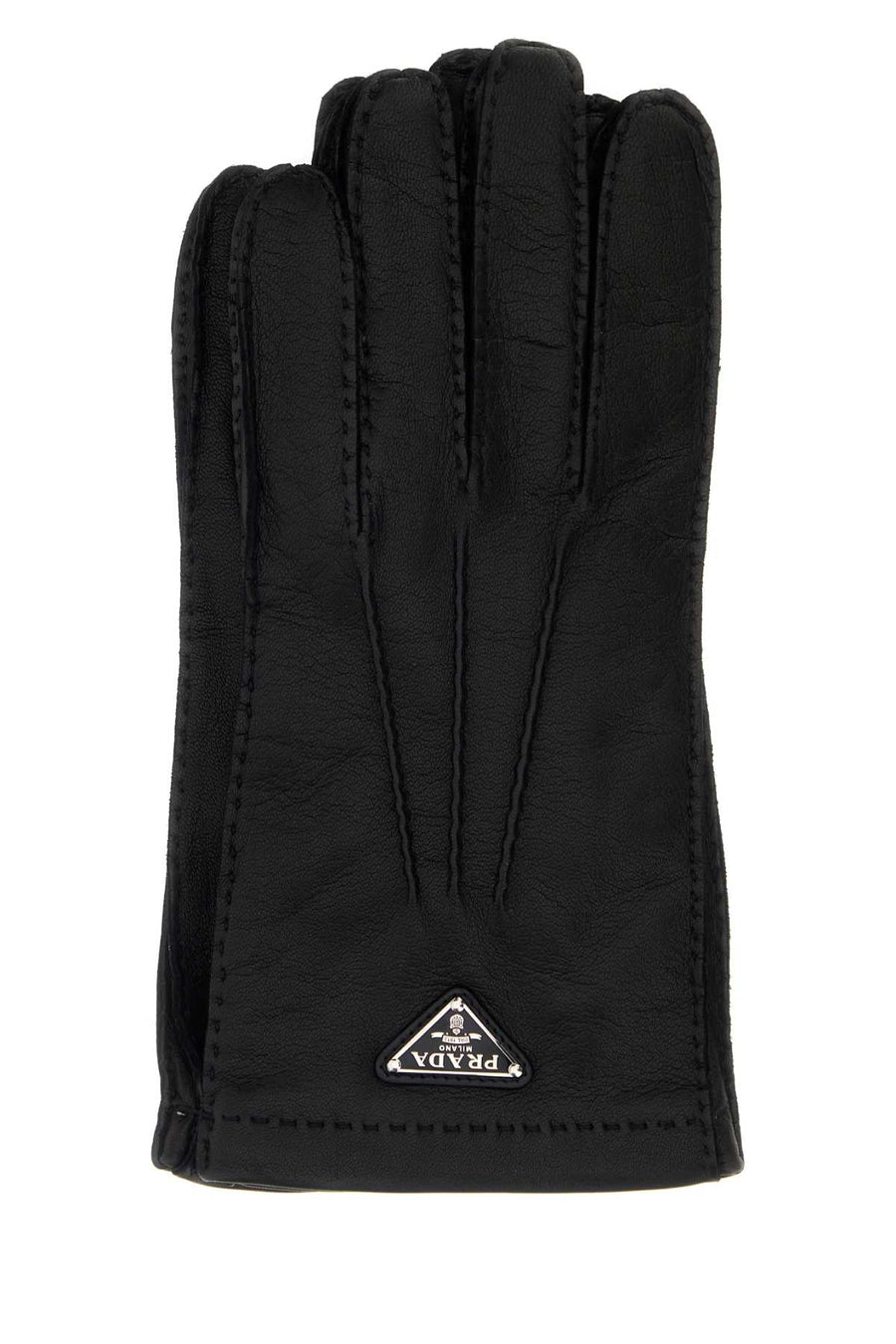 Prada Exterior: 100% Lamb Lining: 100% Cashmere gloves in black
