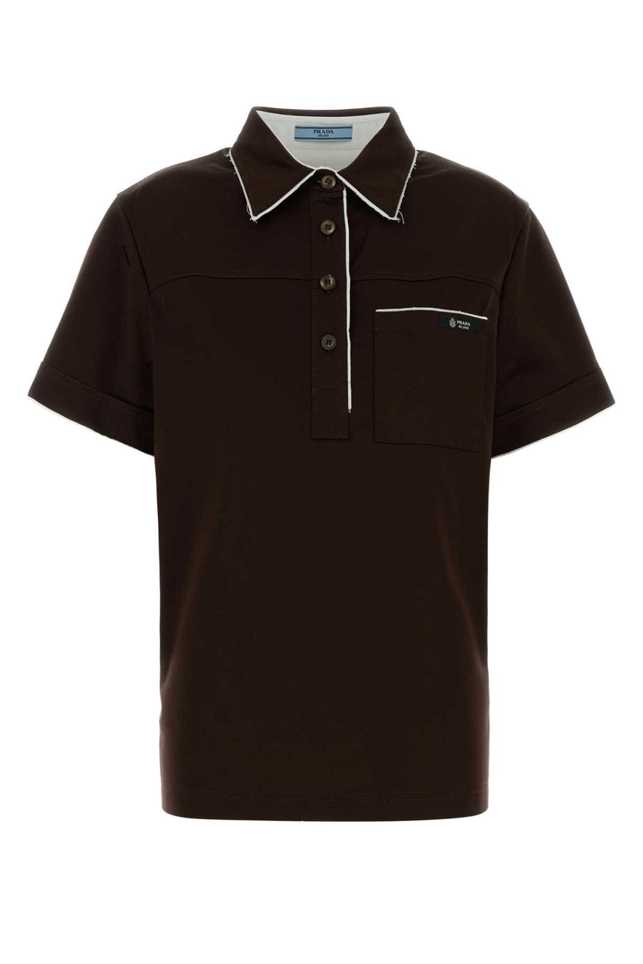 Prada 100% Cotton polo shirt in brown
