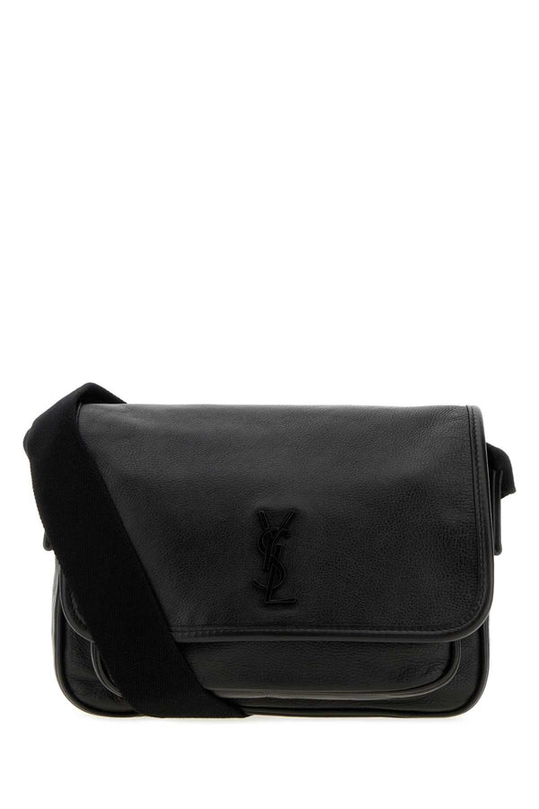 Saint Laurent Niki Exterior: 100% Calf; Lining: 100% Leather; Finishing: Enameled metal crossbody bag in black