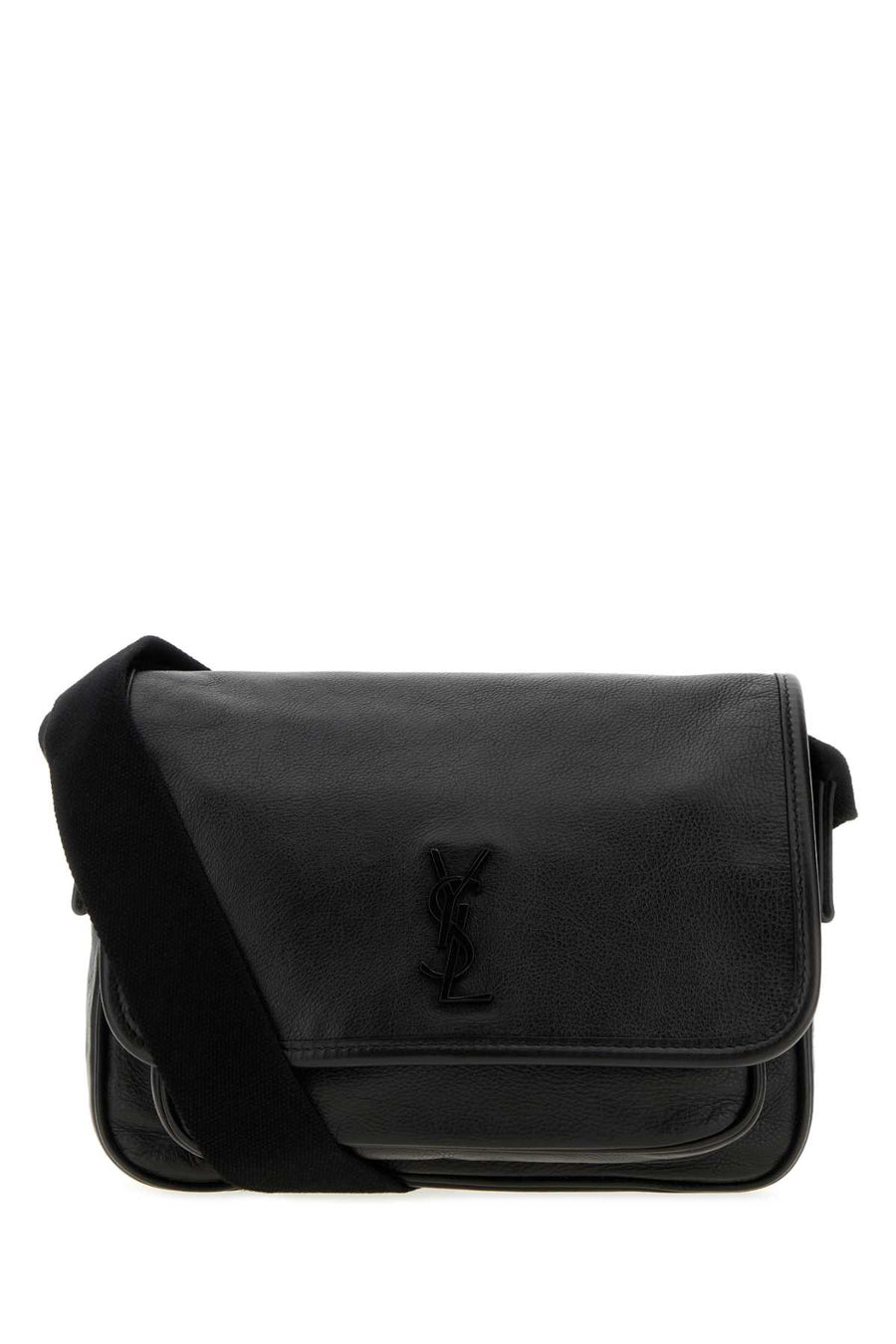 Saint Laurent Niki Exterior: 100% Calf; Lining: 100% Leather; Finishing: Enameled metal crossbody bag in black