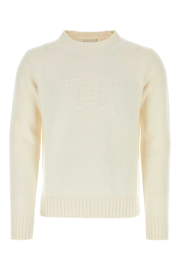 Prada 70% wool sweater in white
