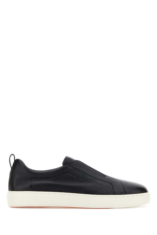 Santoni Exterior: 100% Leather sneaker in blue