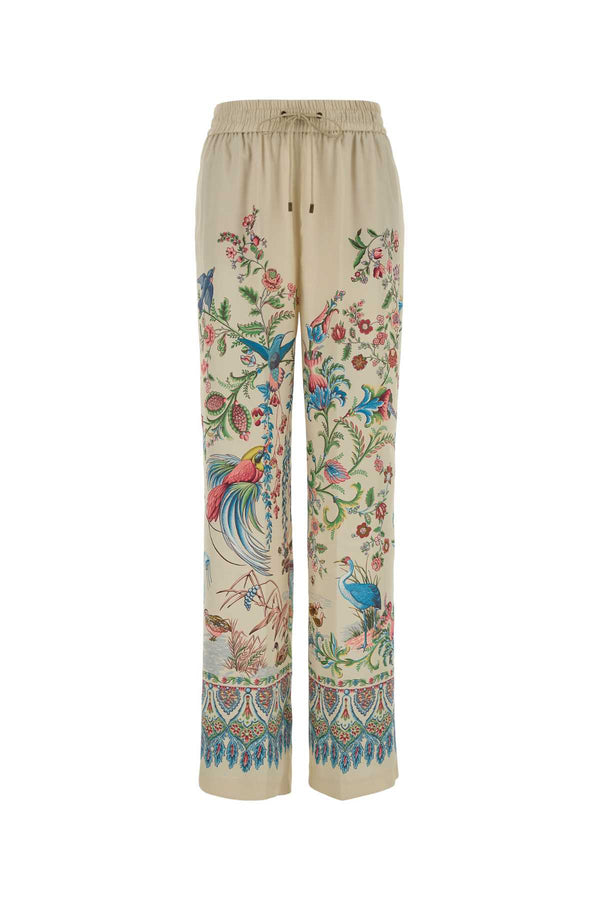 Etro 100% Polyester trousers in beige