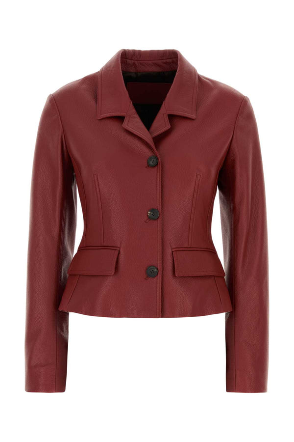 Ferragamo Exterior: 100% Lamb Leather jacket in red