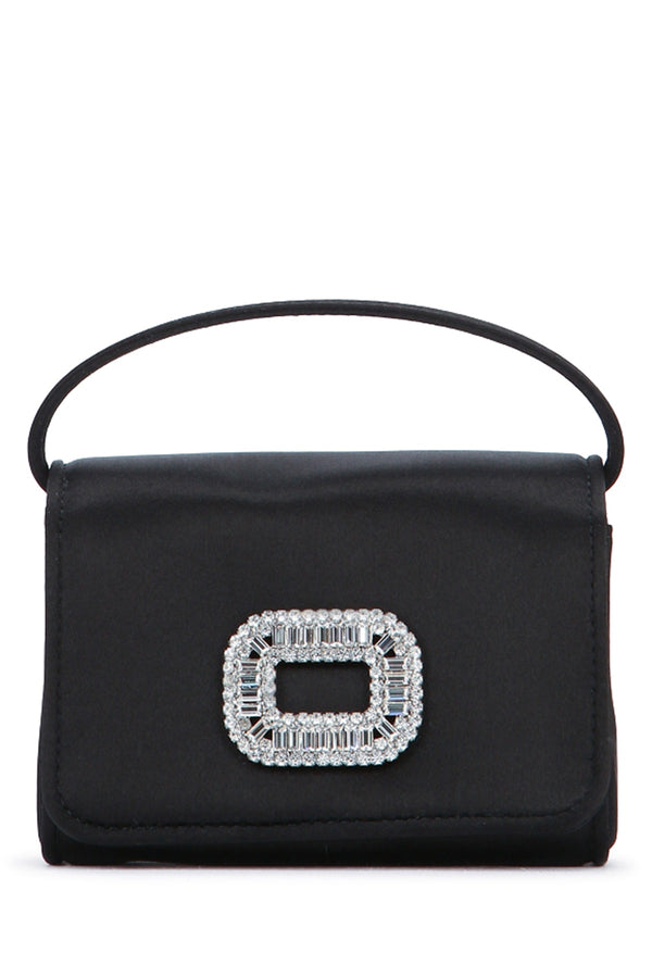 Roger Vivier Satin top handle bag in black