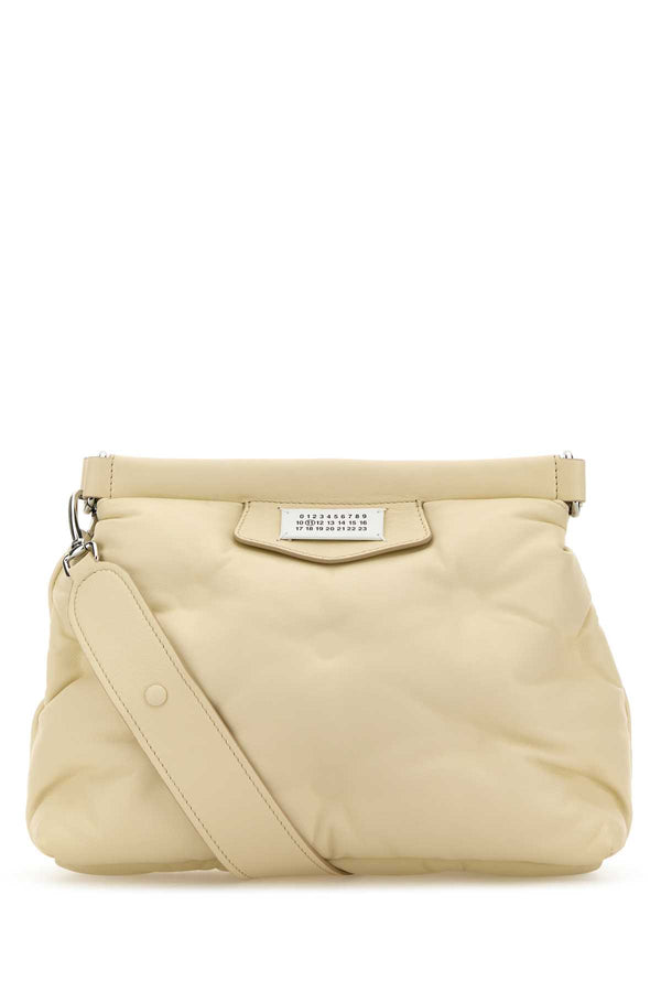 Maison Margiela Slam Exterior: 100% Nappa leather; Lining: 100% Fabric; Finishing: Silver metal crossbody bag in beige